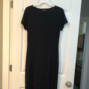 Blue casual polka dot dress